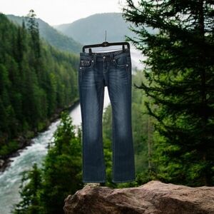 Miss Me Women's Boot Cut Jeans - Dark Blue SIZE 26 VGC